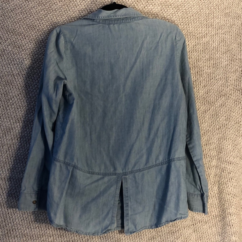 Lauren Conrad Soft Denim Long Sleeve Top - Picture 7 of 7